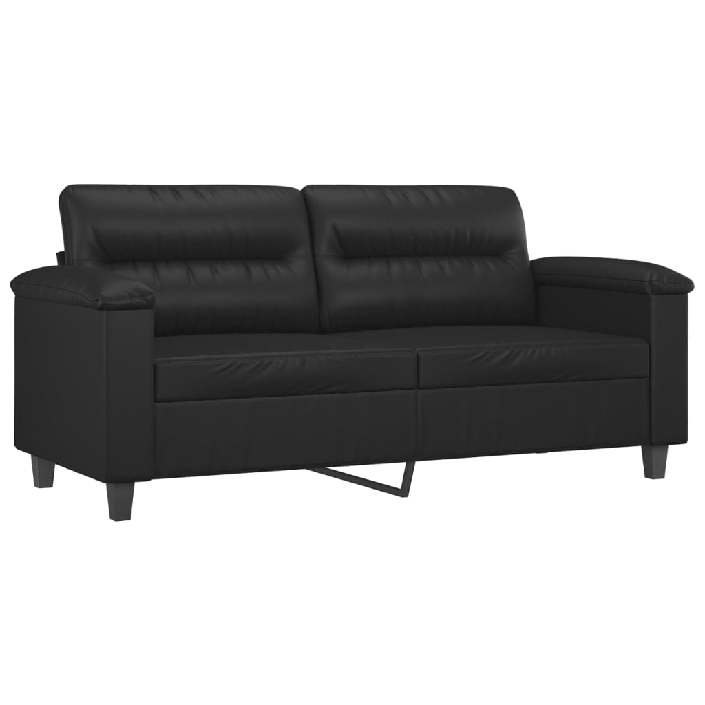 vidaXL 2-delige Loungeset met kussens kunstleer zwart