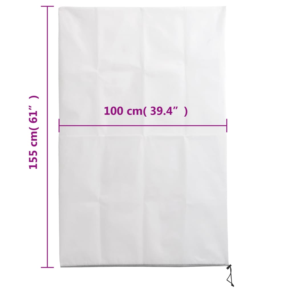 vidaXL Plantenhoezen met ritssluiting 4 st 70 g/m² 1x1,55 m