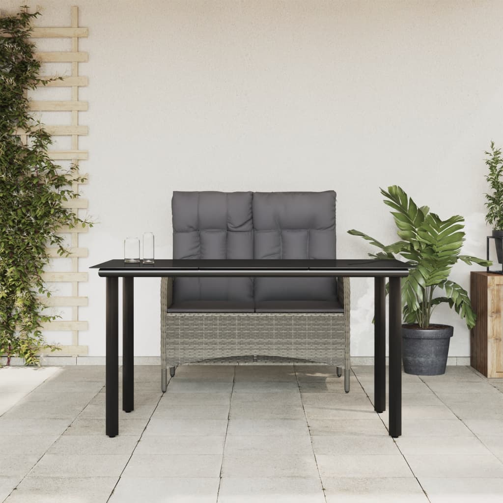 vidaXL 2-Piece Garden Lounge Set with Cushions Poly Rattan Grey