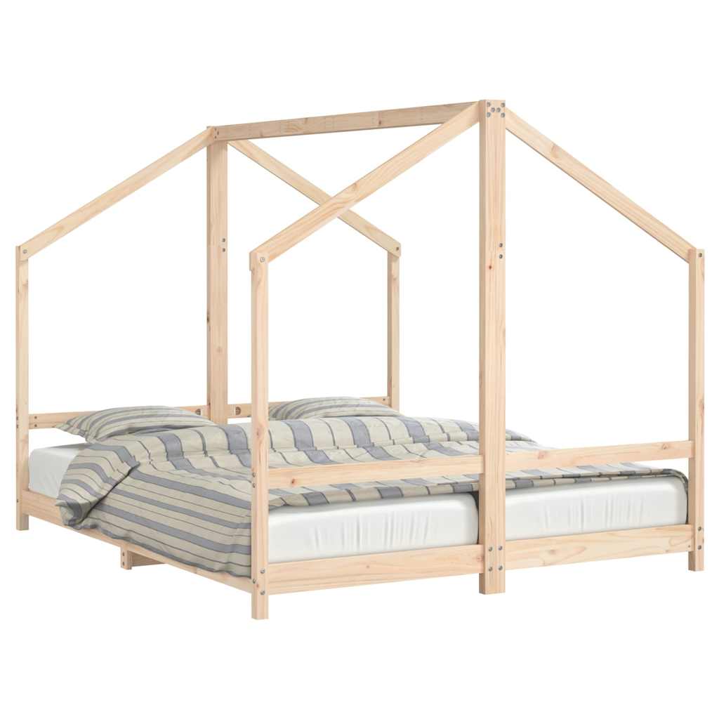 vidaXL Kids Bed Frame 2x(80x200) cm Solid Pine Wood