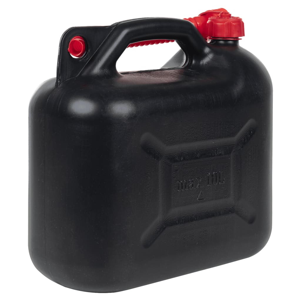 vidaXL Fuel Cans 3 pcs with Flexible Spout Black 10 L Plastic