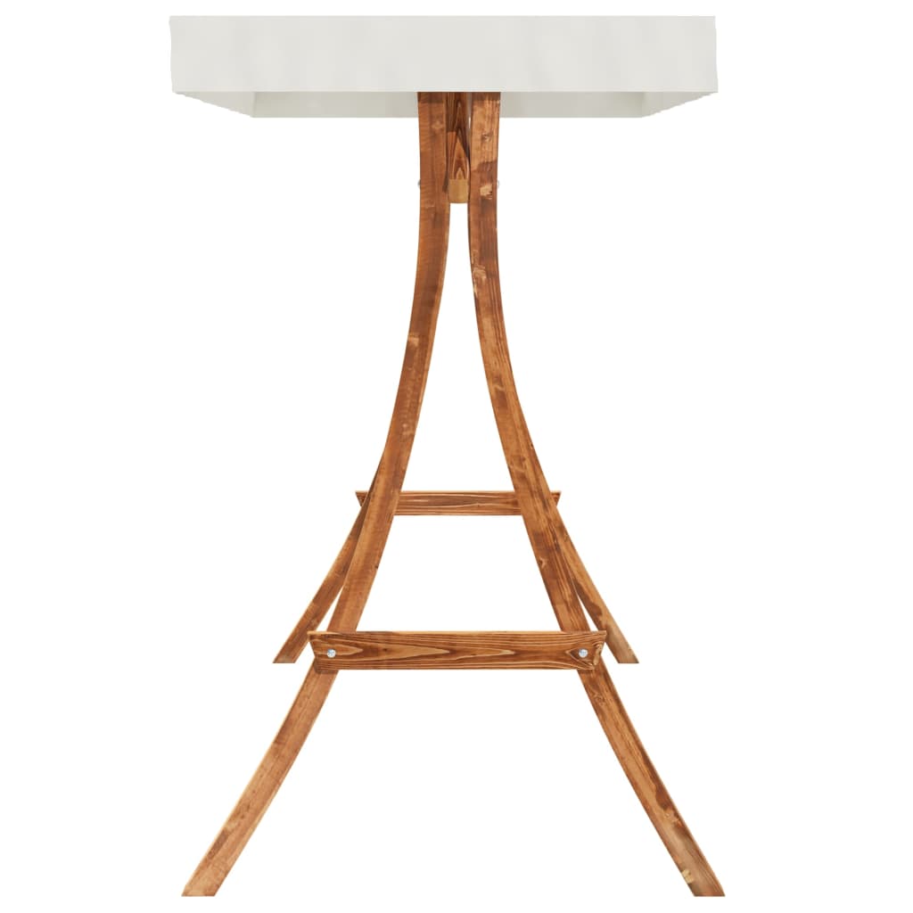 vidaXL Schommelbank met luifel vurenhout met teak afwerking