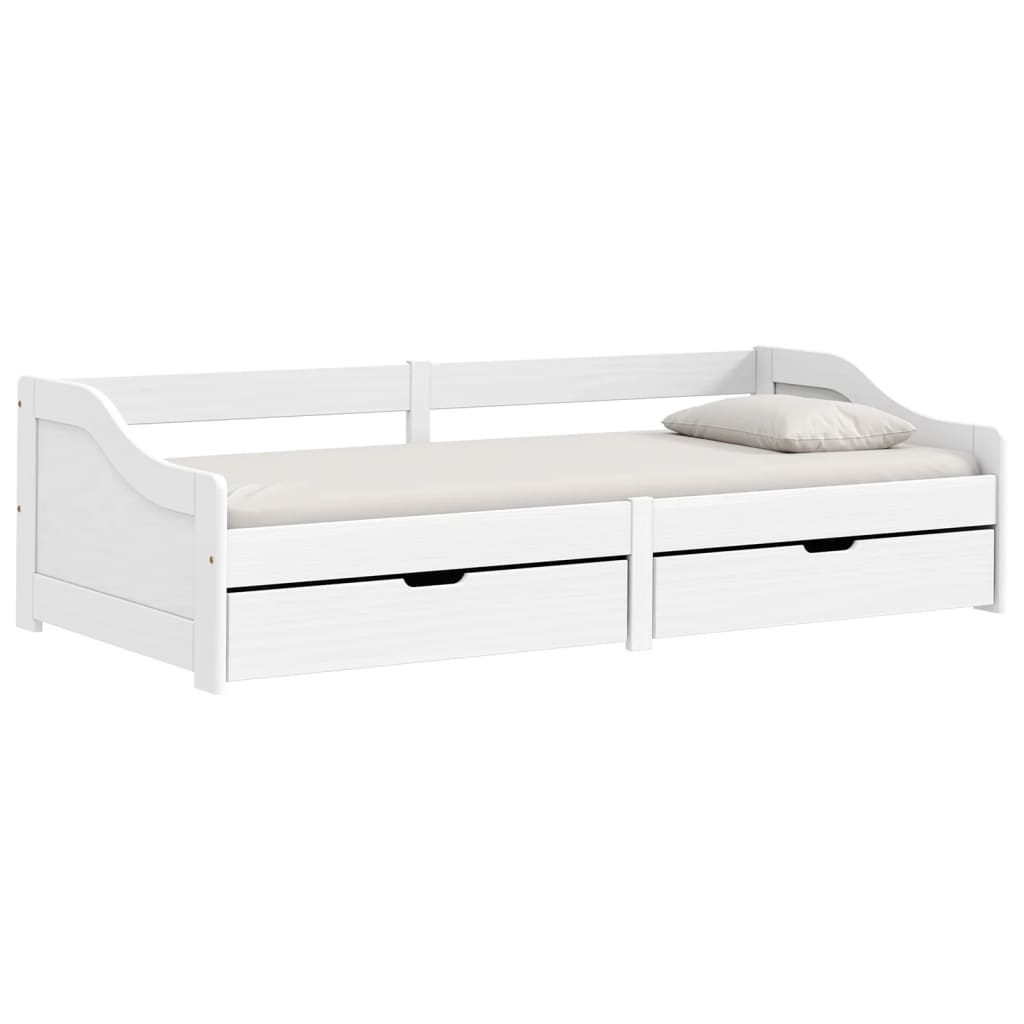 vidaXL Slaapbank met 2 lades IRUN 90x200 cm massief grenenhout wit