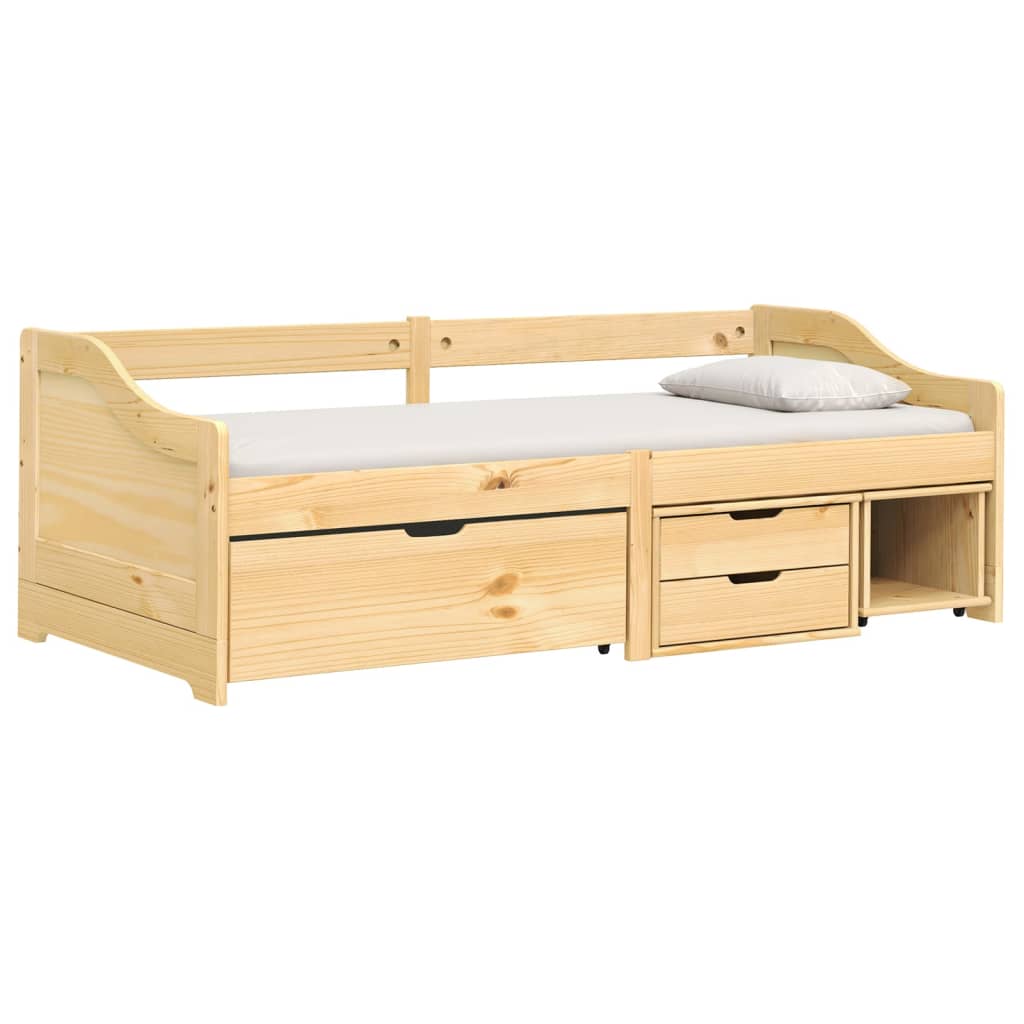 vidaXL Slaapbank met 3 lades IRUN 90x200 cm massief grenenhout