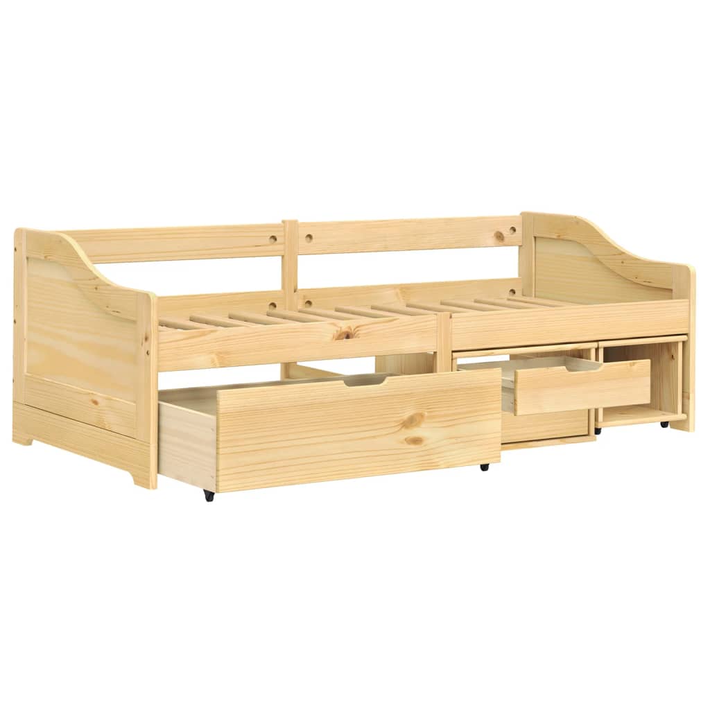 vidaXL Slaapbank met 3 lades IRUN 90x200 cm massief grenenhout