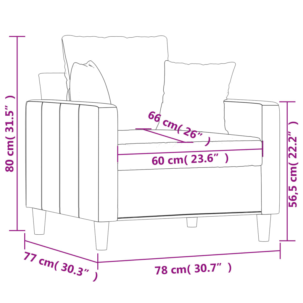 vidaXL Fauteuil 60 cm fluweel lichtgrijs