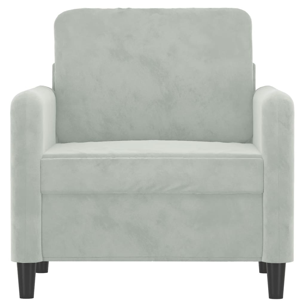 vidaXL Fauteuil 60 cm fluweel lichtgrijs