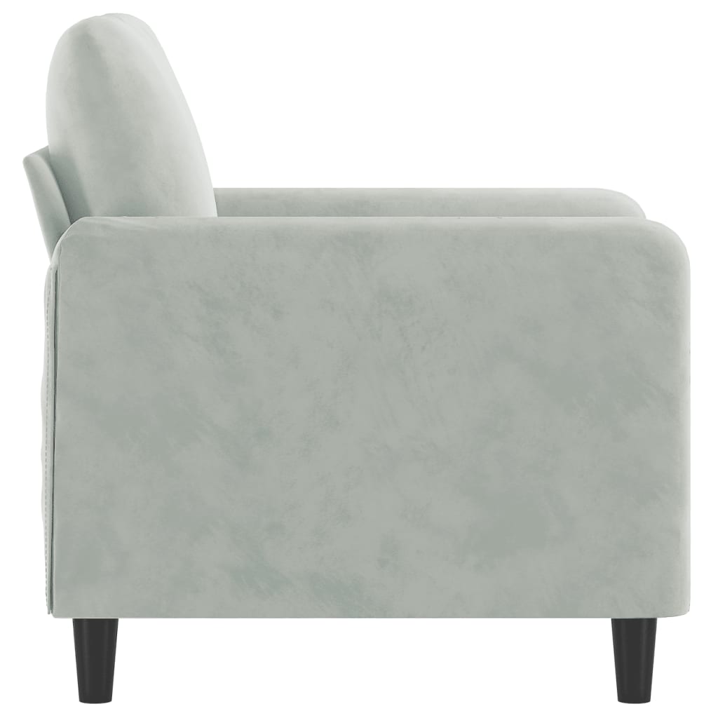 vidaXL Fauteuil 60 cm fluweel lichtgrijs