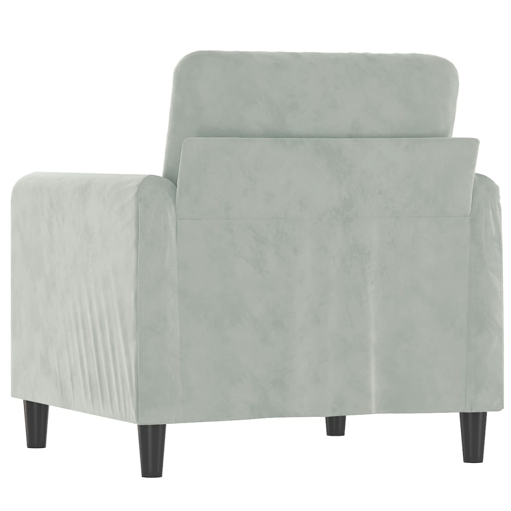 vidaXL Fauteuil 60 cm fluweel lichtgrijs