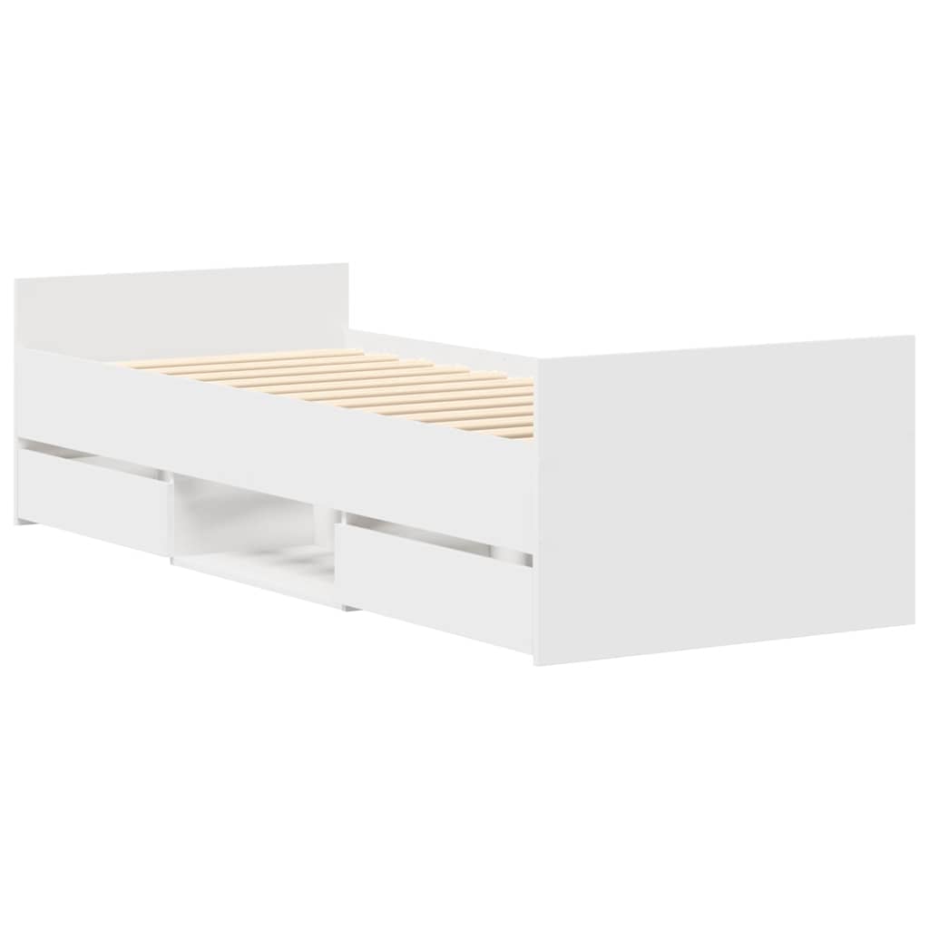 vidaXL Bedframe met hoofd- en voeteneinde wit 100x200 cm