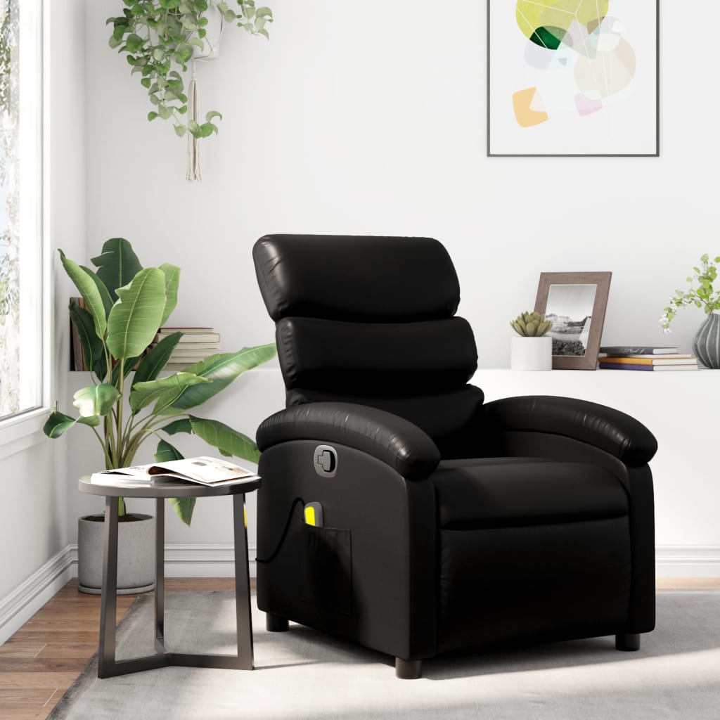 vidaXL Massagestoel van zwart kunstleer