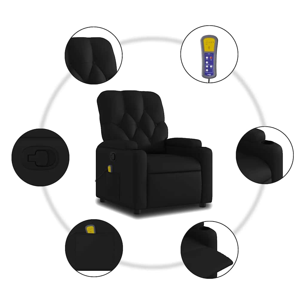 vidaXL Massage Chair Black Artificial Leather