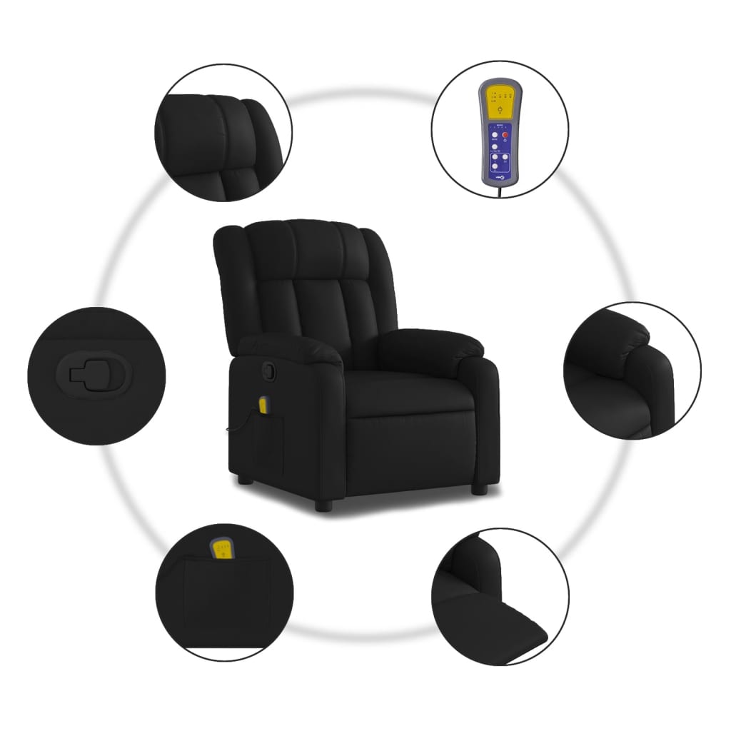 vidaXL Massagestoel van zwart kunstleer