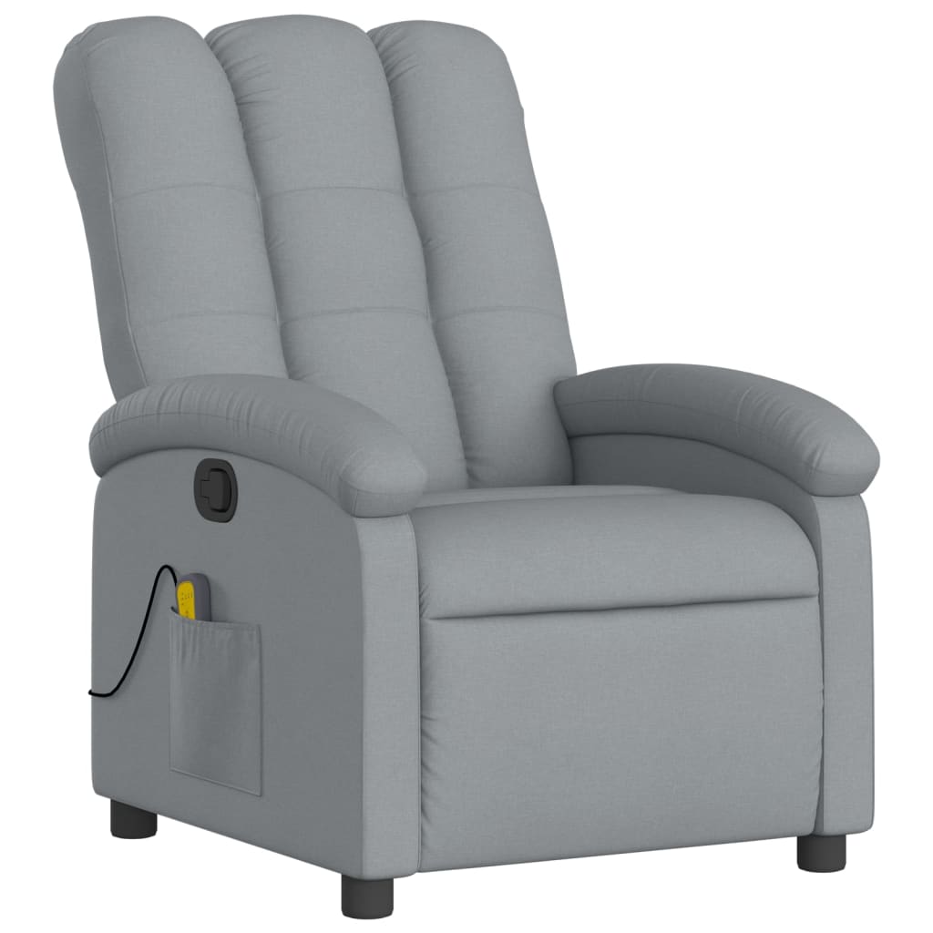 vidaXL Massagestoel met lichtgrijze stof