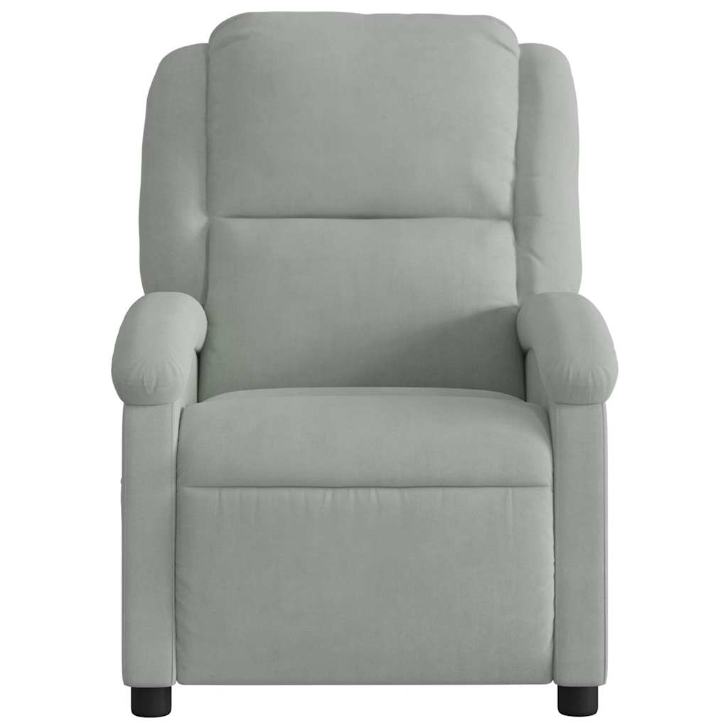 vidaXL Massagestoel lichtgrijs fluweel