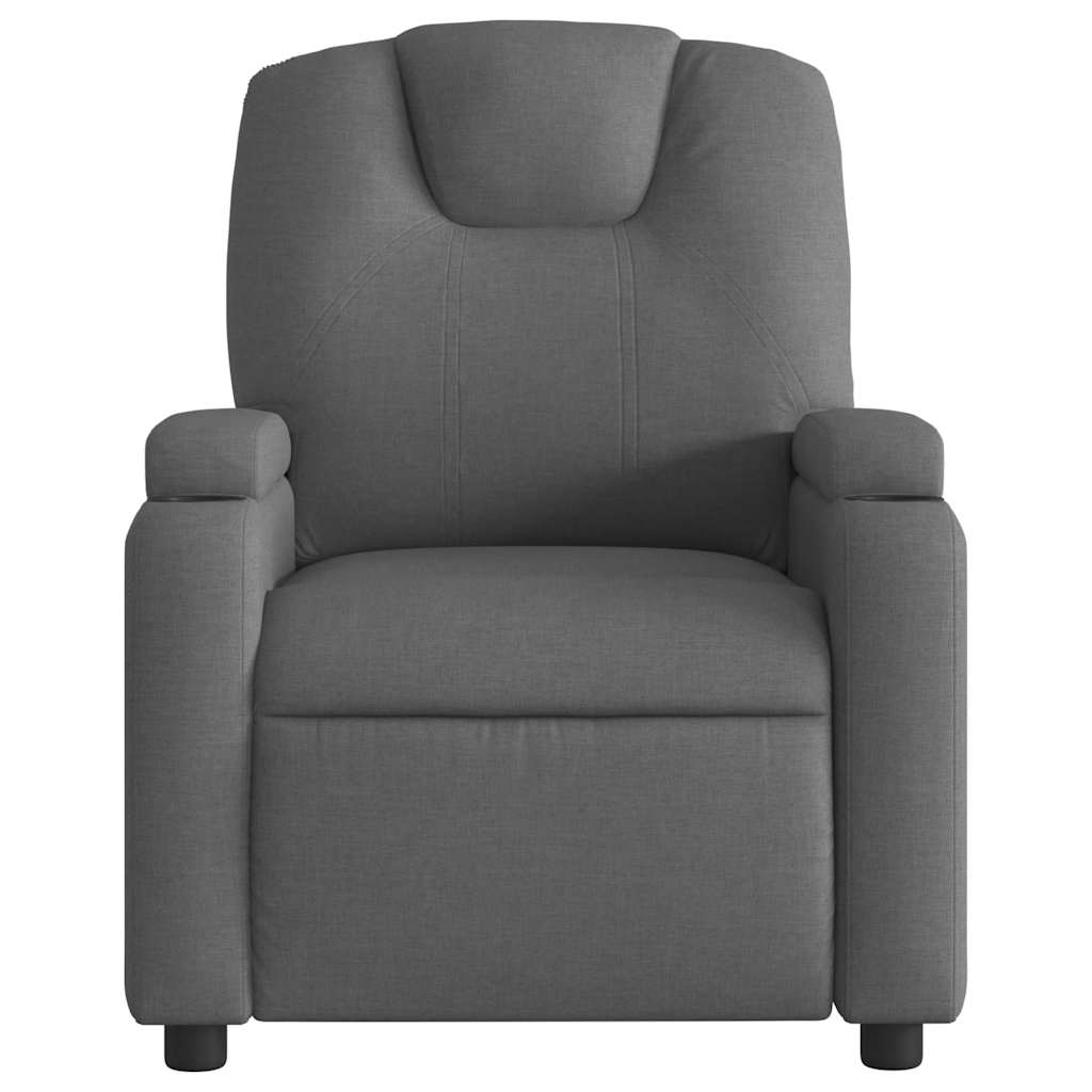 vidaXL Massagestoel in donkergrijze stof