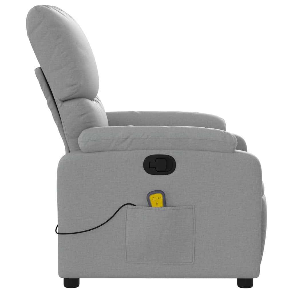 vidaXL Massagestoel met lichtgrijze stof