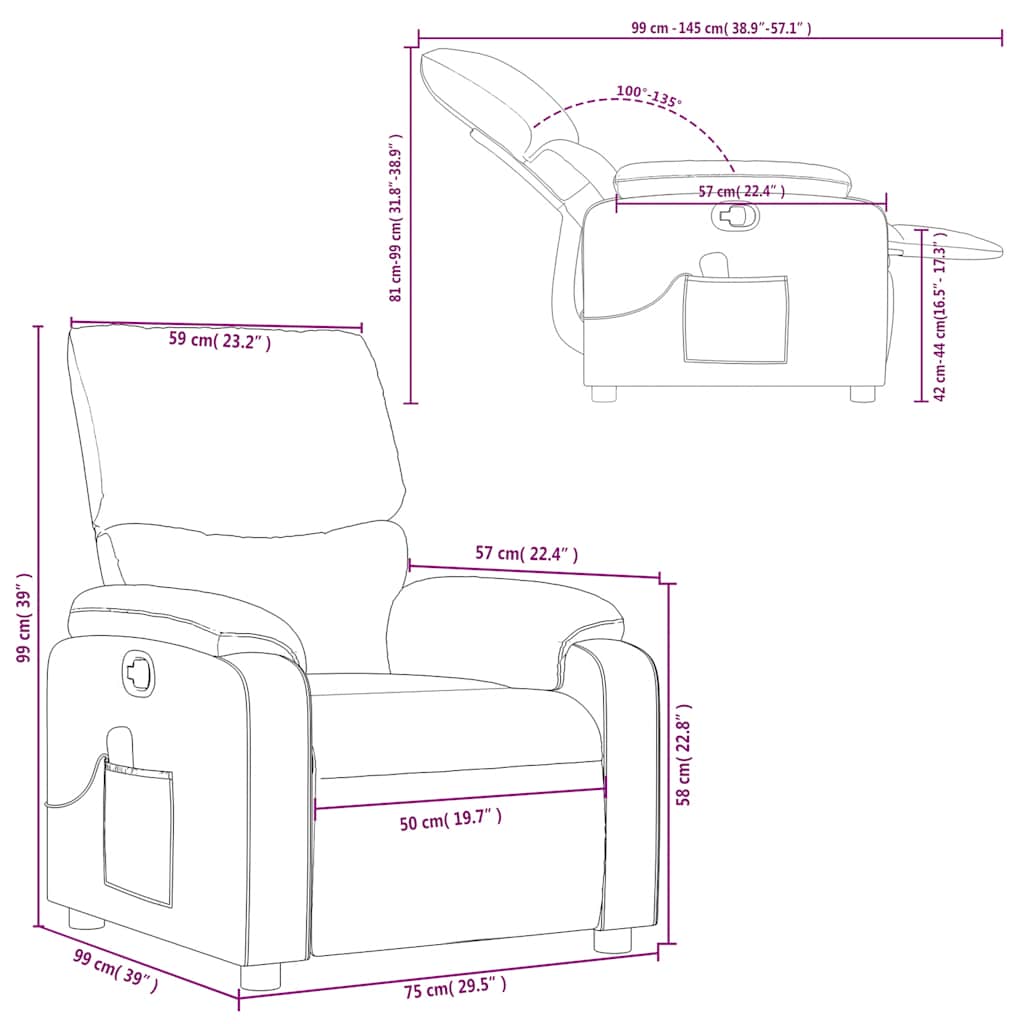 vidaXL Massage Chair Black Artificial Leather