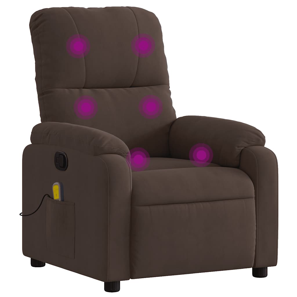 vidaXL Massagestoel van microvezelstof in bruin
