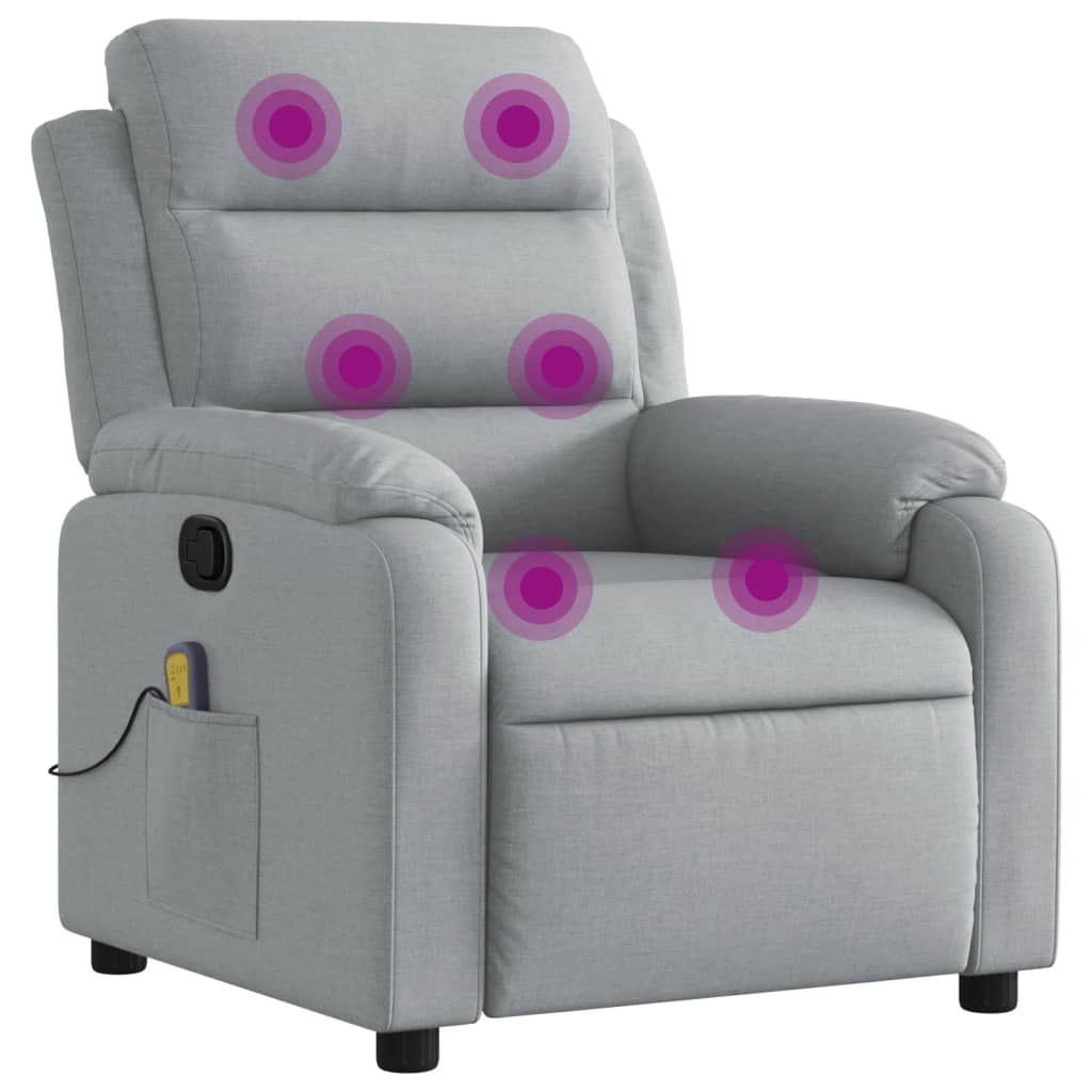 vidaXL Massagestoel met lichtgrijze stof