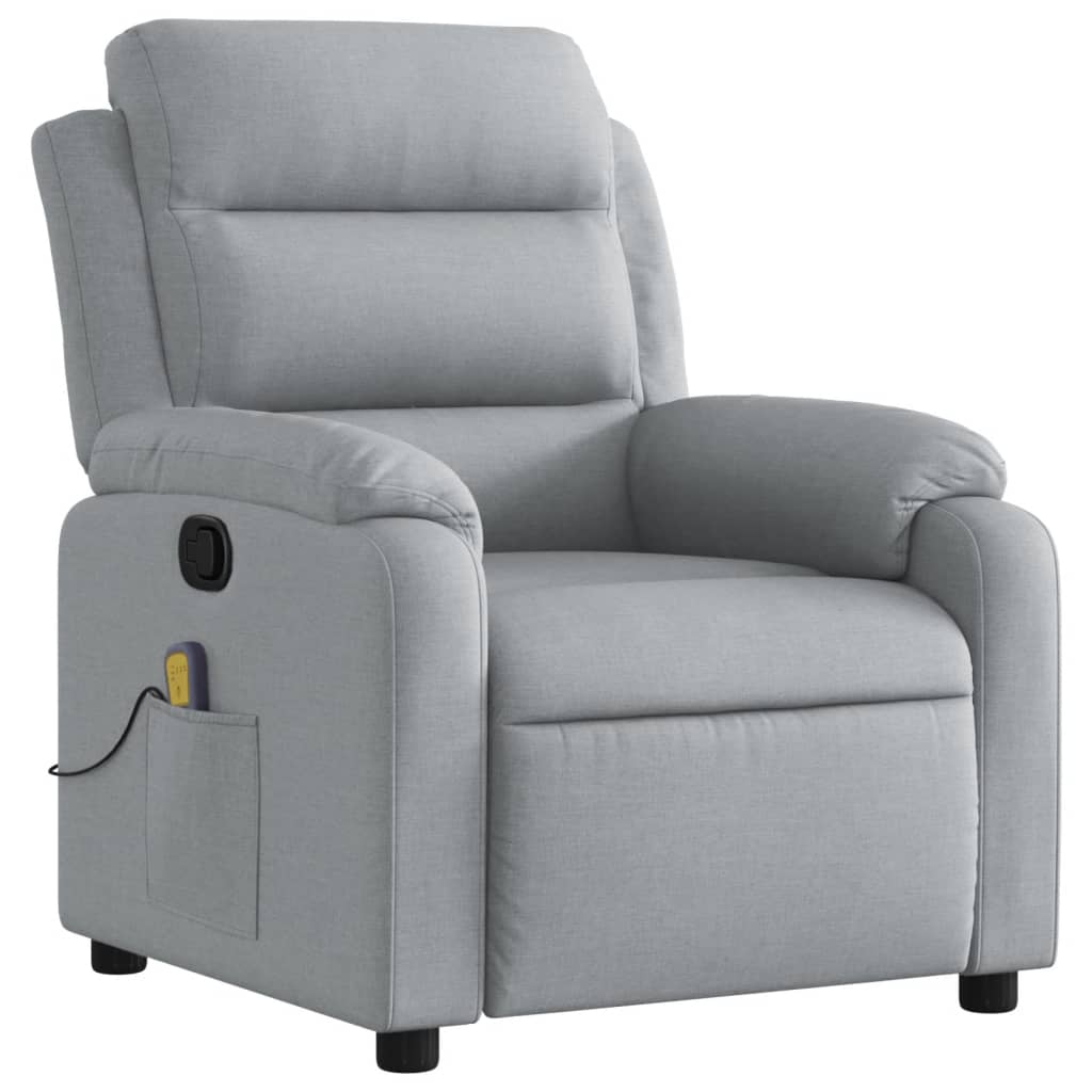 vidaXL Massagestoel met lichtgrijze stof