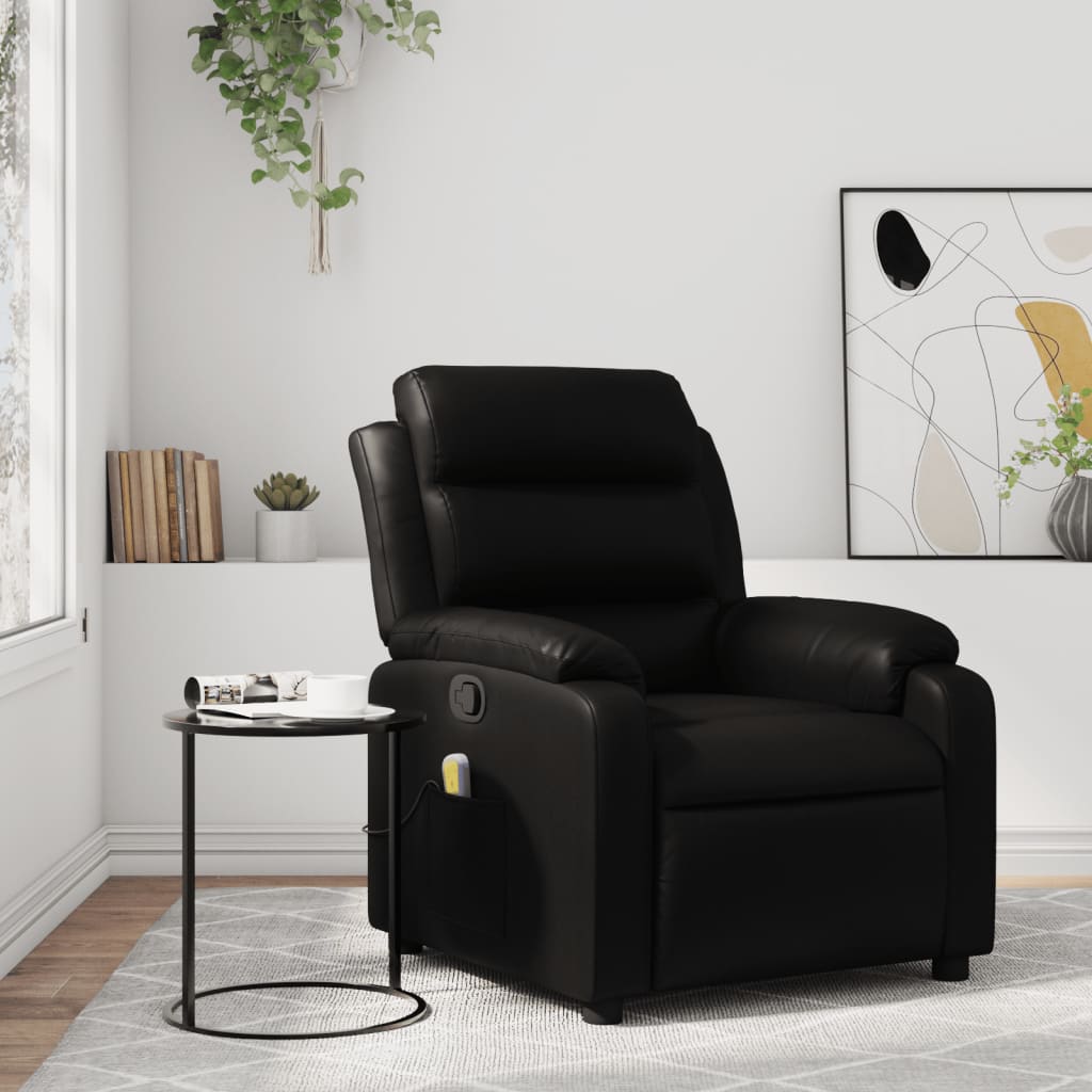 vidaXL Massagestoel van zwart kunstleer