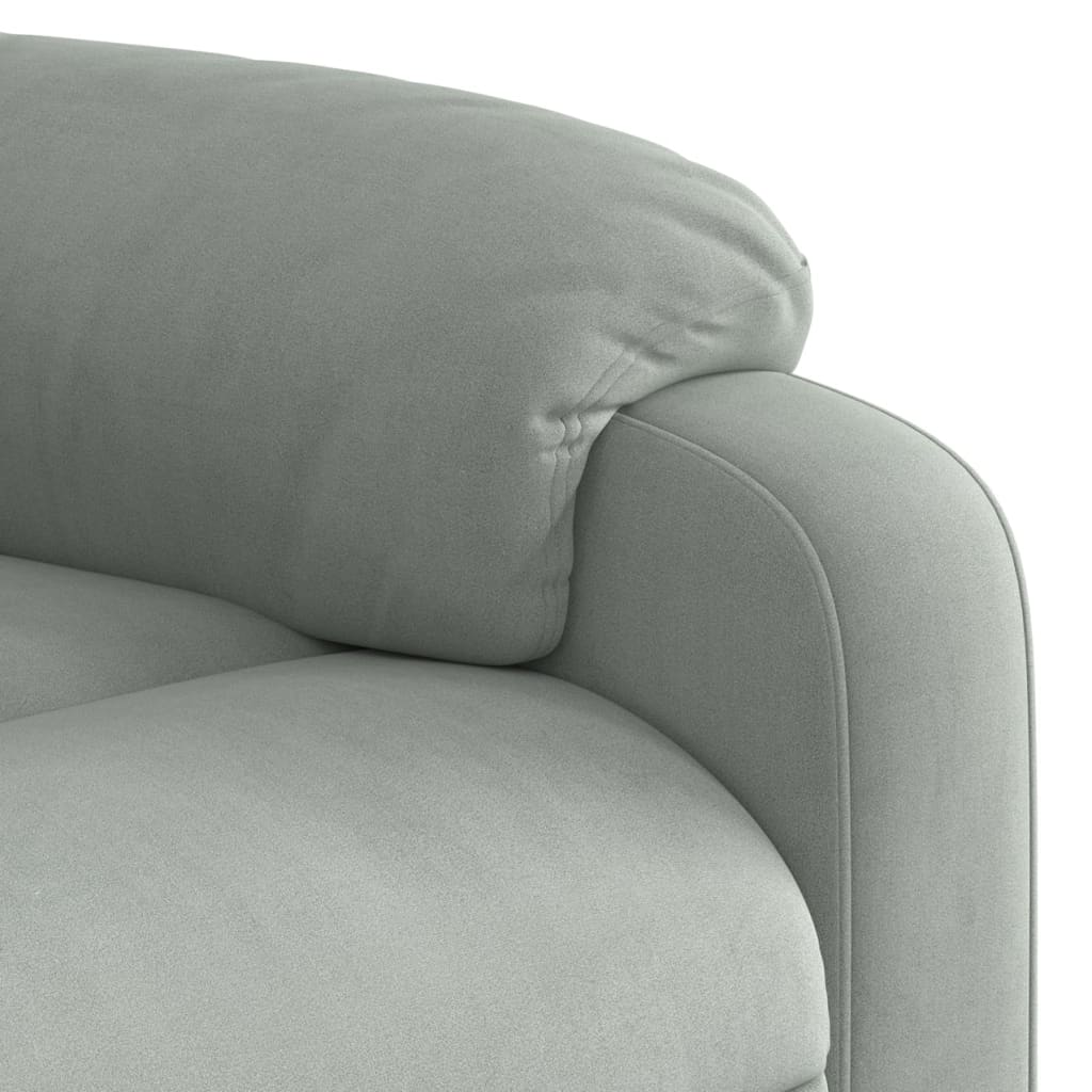 vidaXL Massagestoel lichtgrijs fluweel