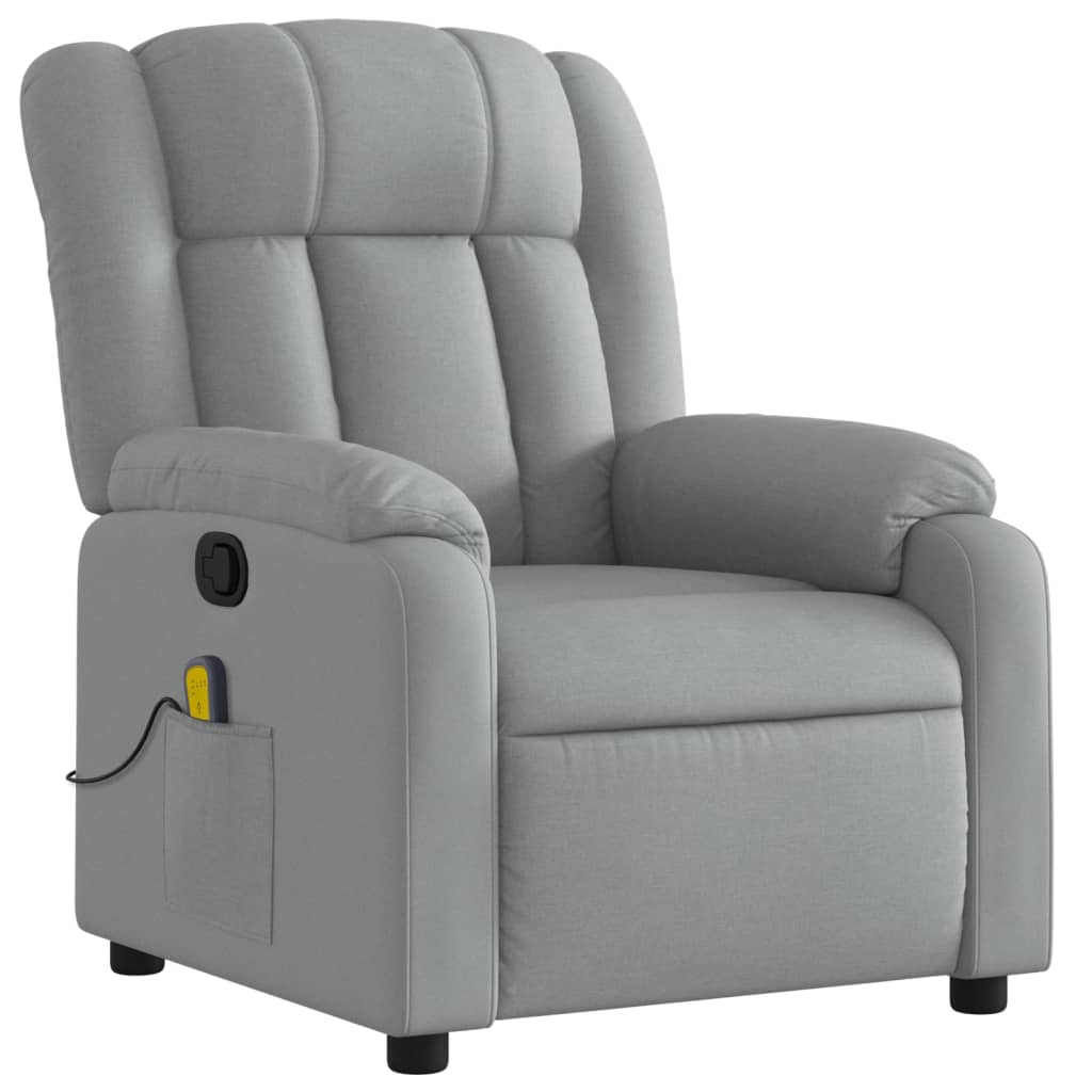 vidaXL Massagestoel met lichtgrijze stof