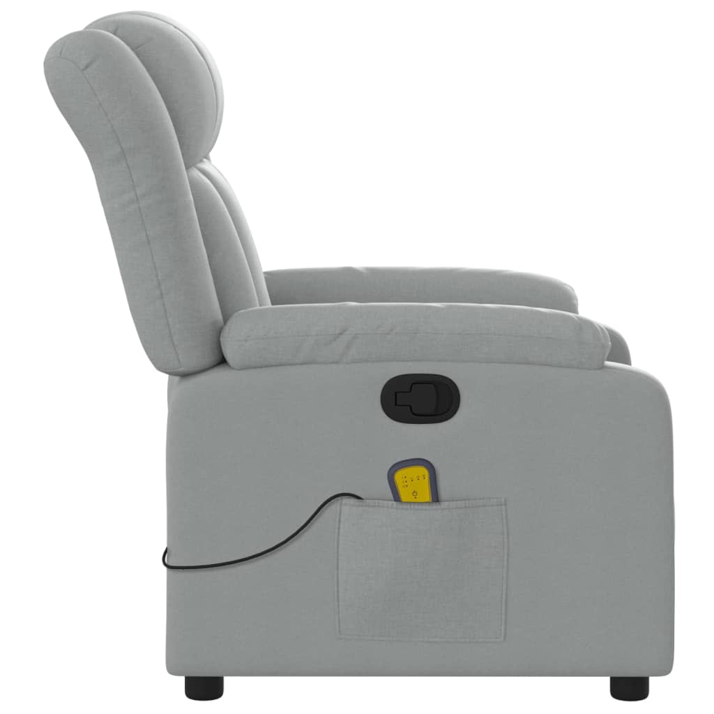 vidaXL Massagestoel met lichtgrijze stof