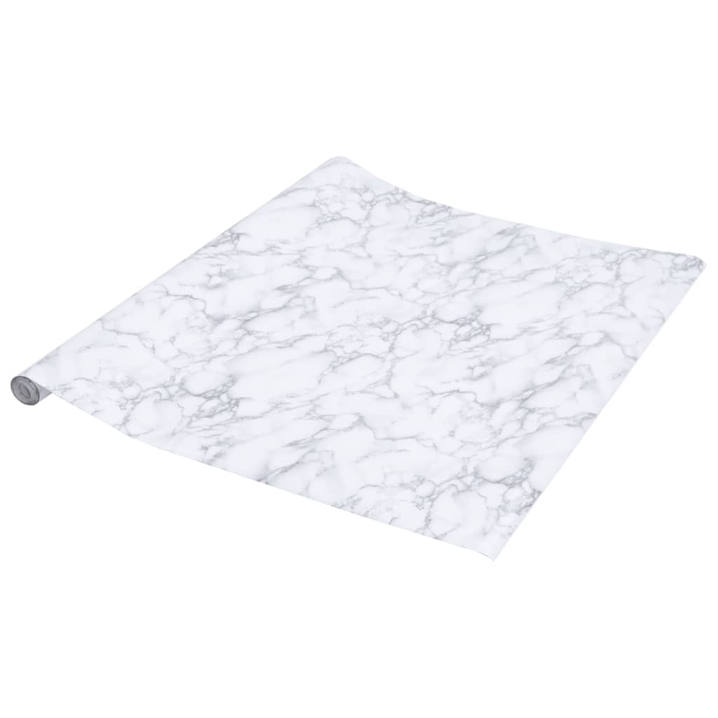 vidaXL Meubelfolies zelfklevend 90x500 cm PVC marmerwit