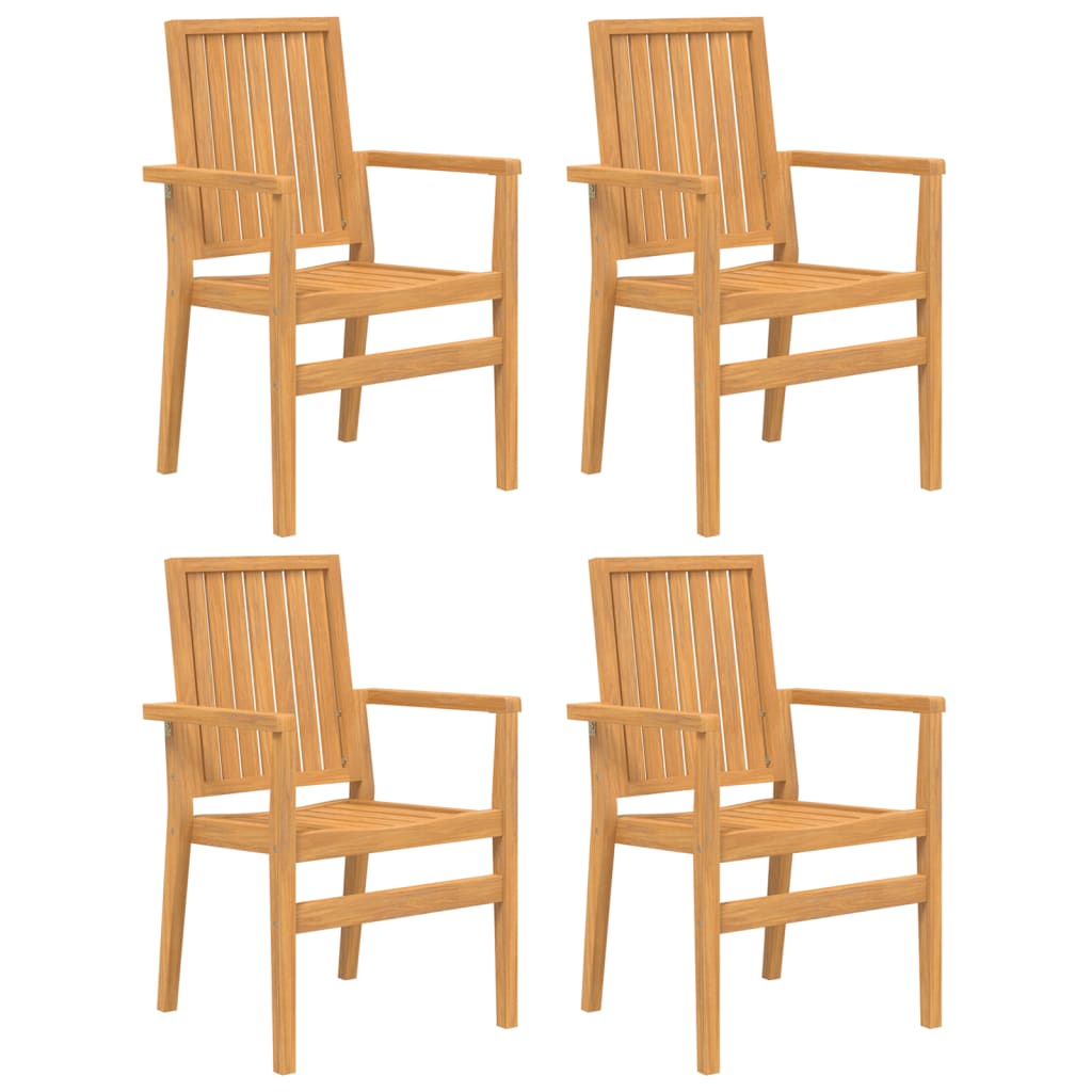 vidaXL Stackable Garden Chairs 4 pcs 56.5x57.5x91 cm Solid Teak Wood