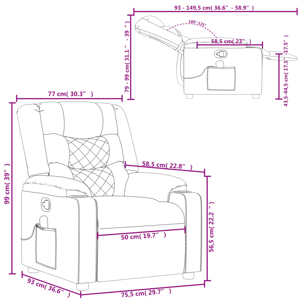 vidaXL Massage Chair Light Grey Fabric