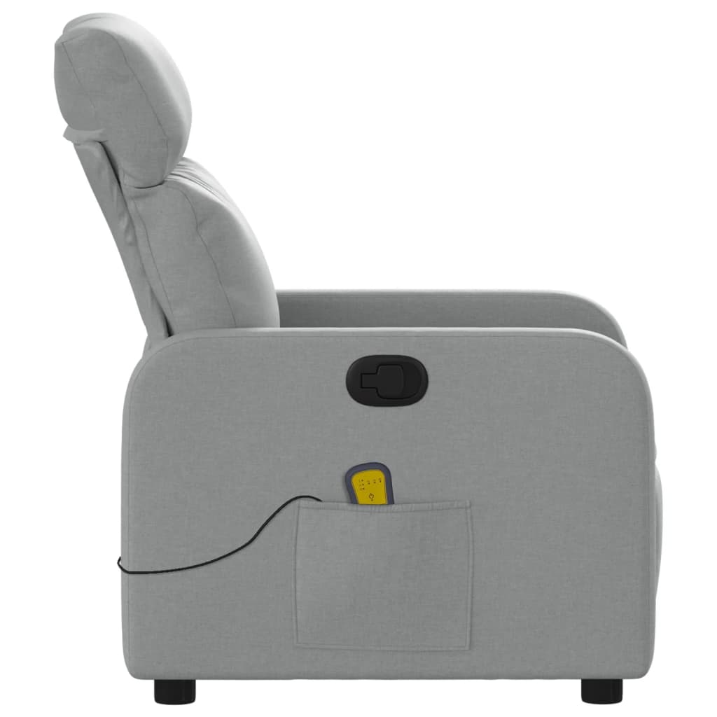 vidaXL Massagestoel Lichtgrijze Stof