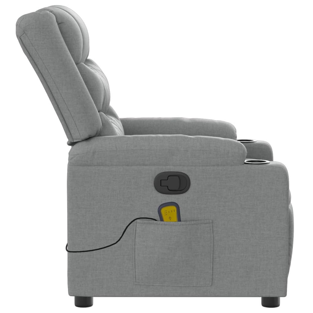 vidaXL Massagestoel Lichtgrijze Stof