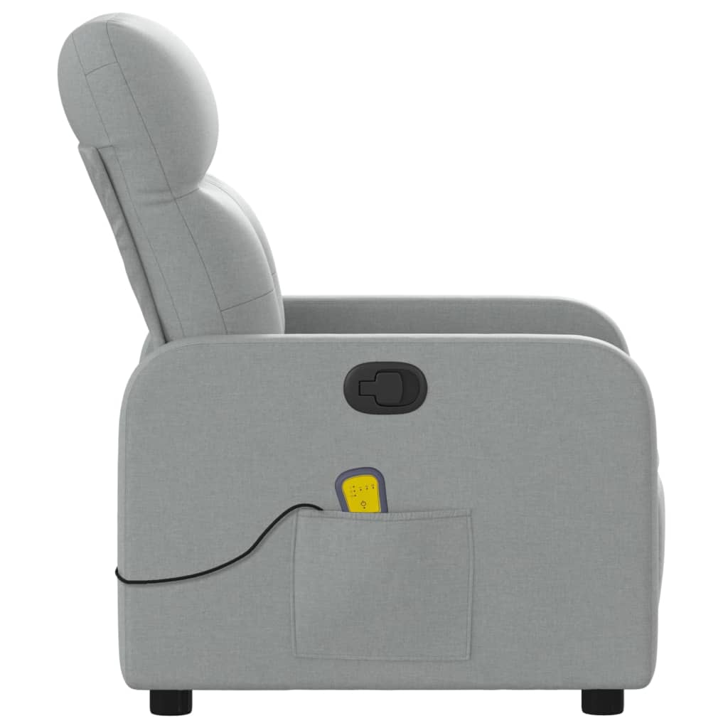 vidaXL Massagestoel met lichtgrijze stof