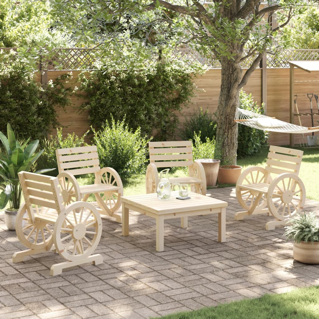 vidaXL Jardins 4 st massief vurenhout
