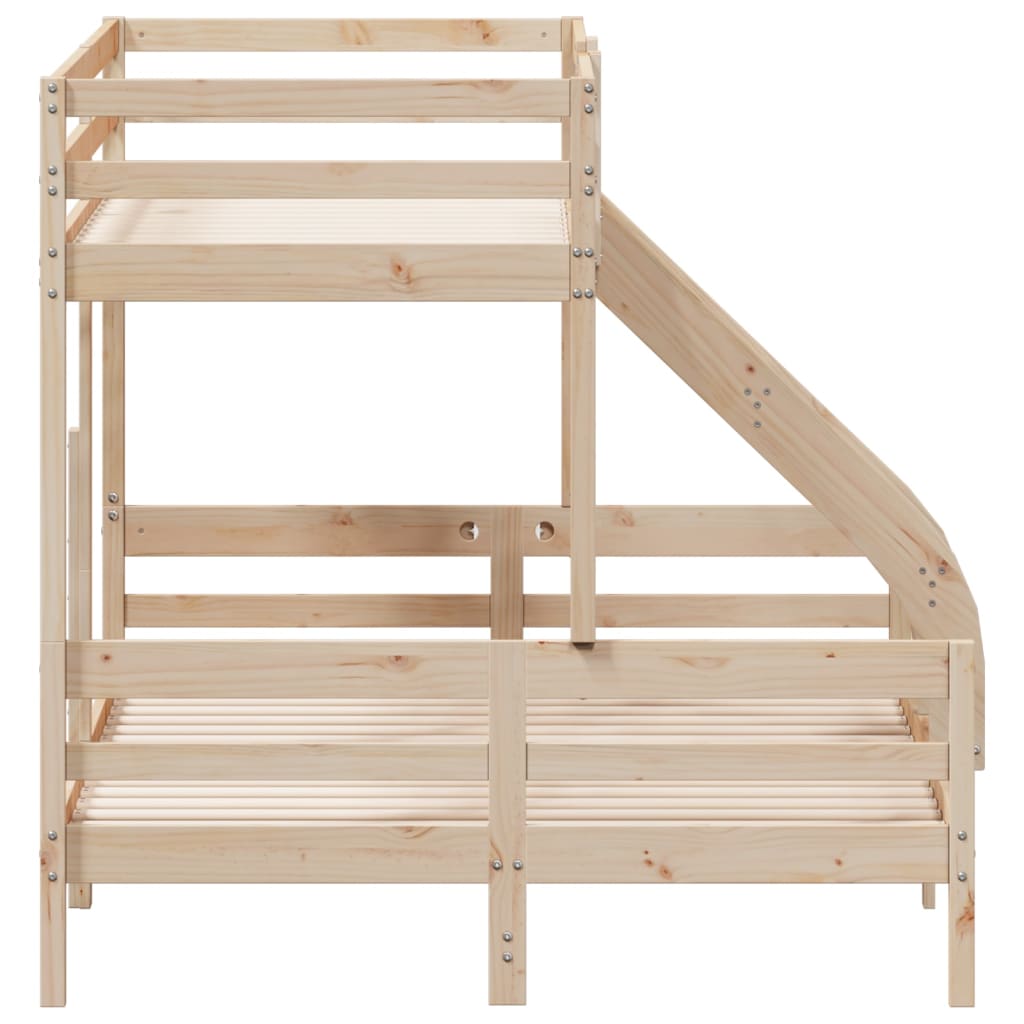 vidaXL Stapelbed massief grenenhout 80x200/140x200 cm