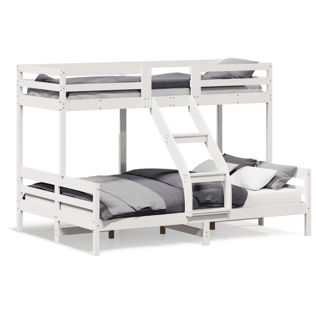 vidaXL Stapelbed massief grenenhout wit 90x200/140x200 cm