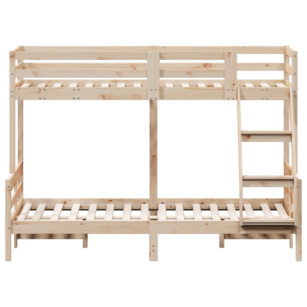 vidaXL Solid Pine Wood Bunk Bed 80x200/120x200 cm