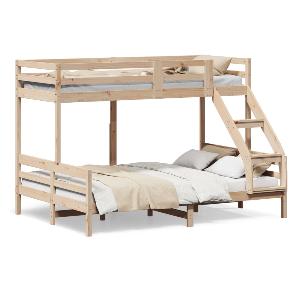 vidaXL Solid Pine Wood Bunk Bed 80x200/140x200 cm