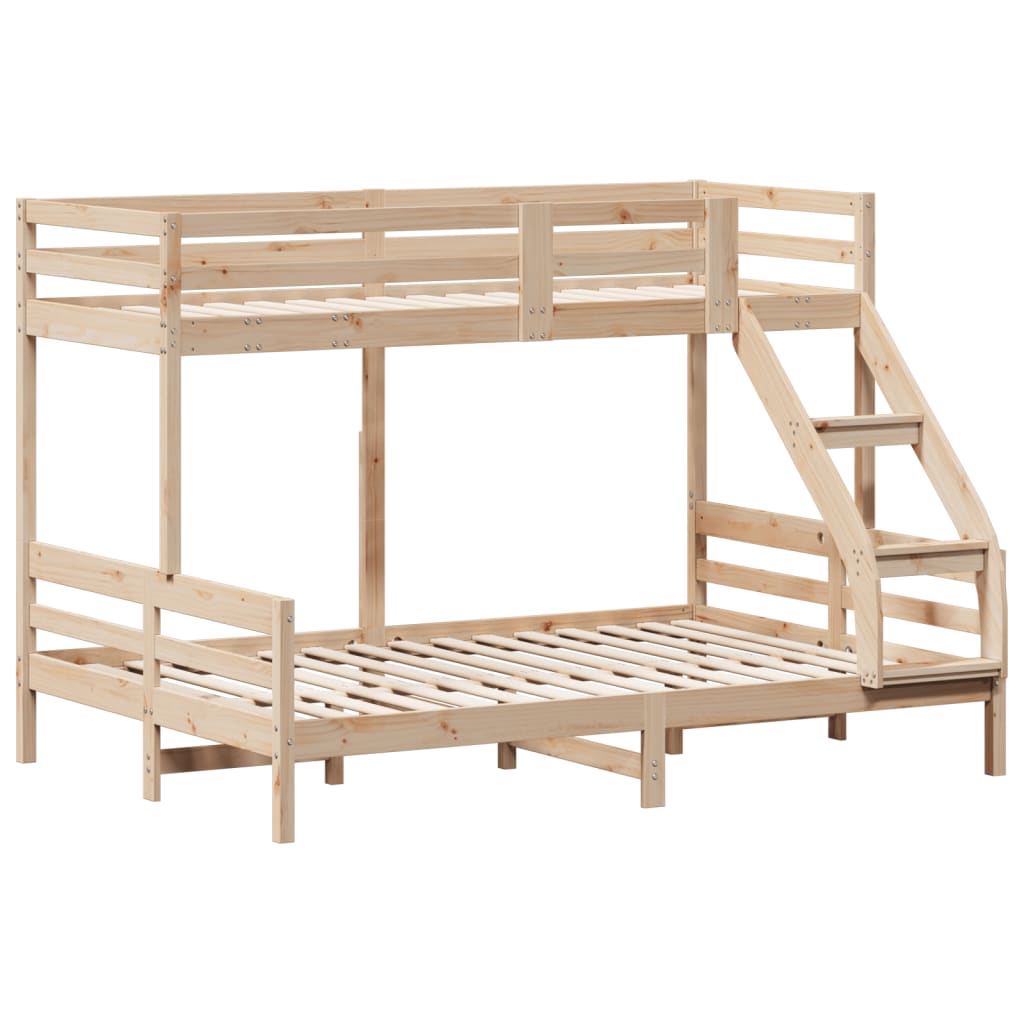 vidaXL Solid Pine Wood Bunk Bed 80x200/140x200 cm