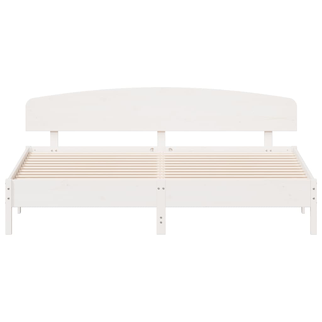 vidaXL Bedframe zonder matras massief grenenhout wit 200x200 cm