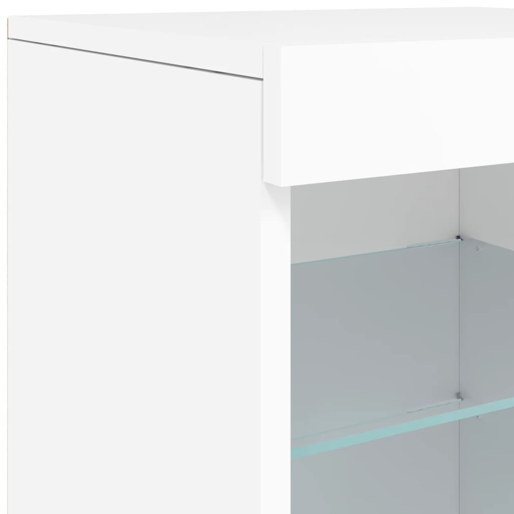vidaXL Dressoir met LED-verlichting 123x37x67 cm wit