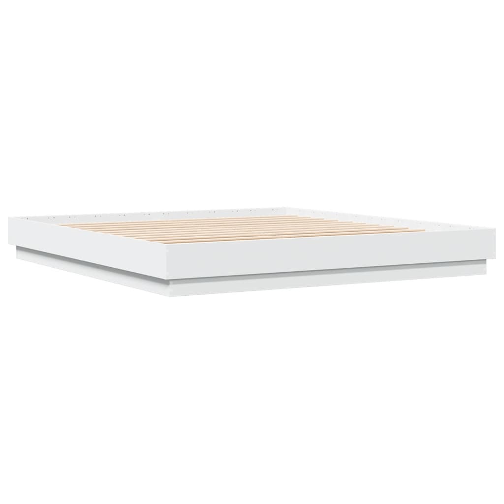 vidaXL Bedframe met LED-verlichting wit 200x200 cm
