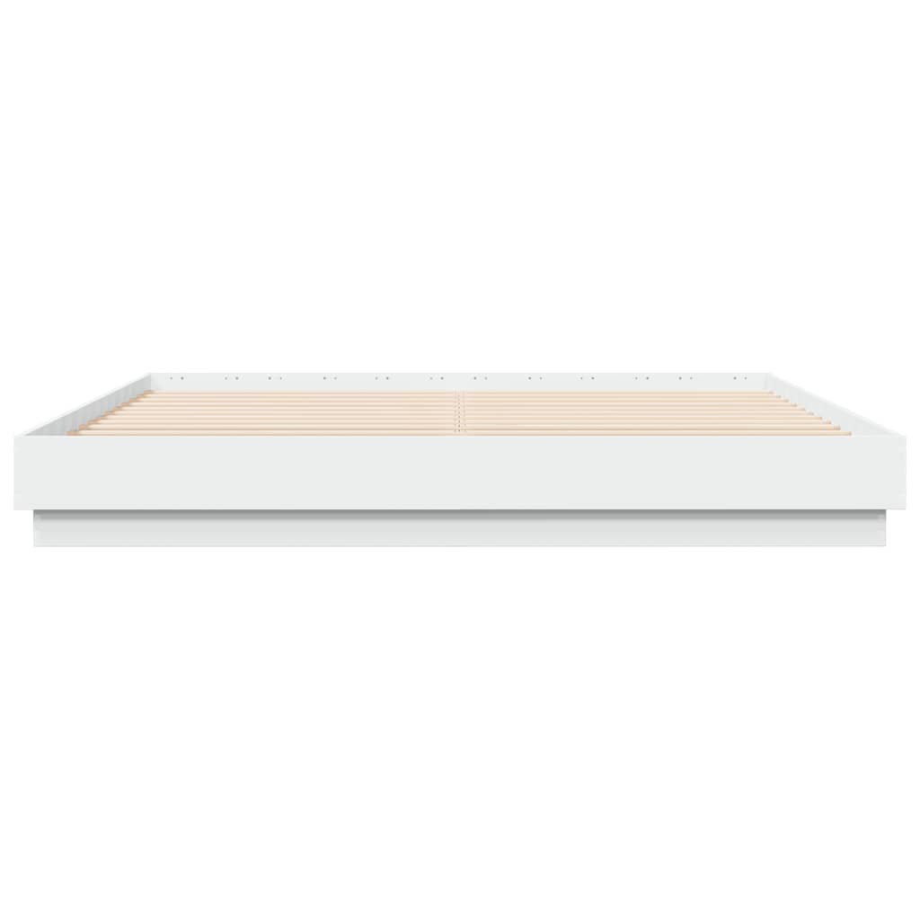 vidaXL Bedframe met LED-verlichting wit 200x200 cm