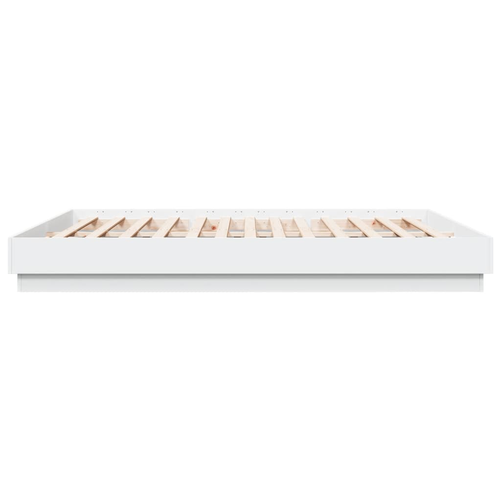 vidaXL Bedframe met LED-verlichting wit 200x200 cm