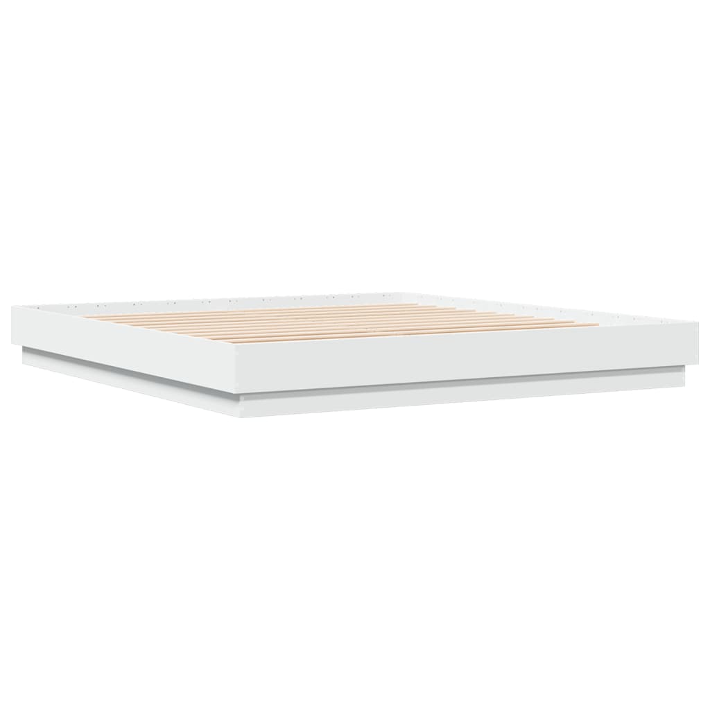 vidaXL Bedframe met LED-verlichting wit 200x200 cm