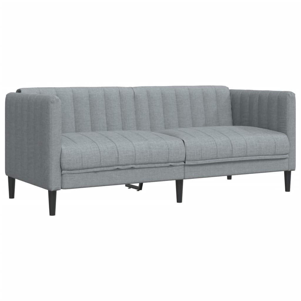 vidaXL 3-piece Lounge Set fabric light grey