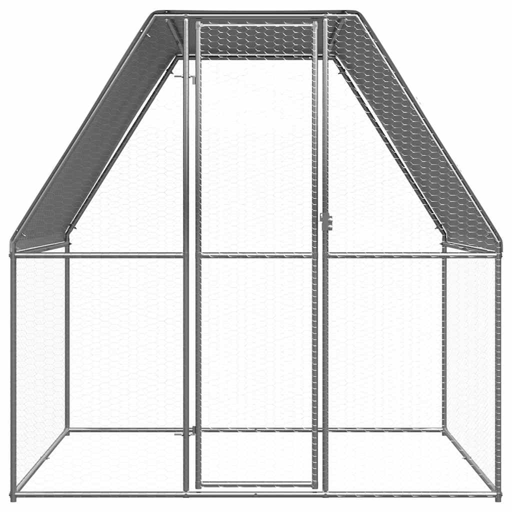vidaXL Chicken Coop 2x2x2 m Galvanized Steel Silver and Grey