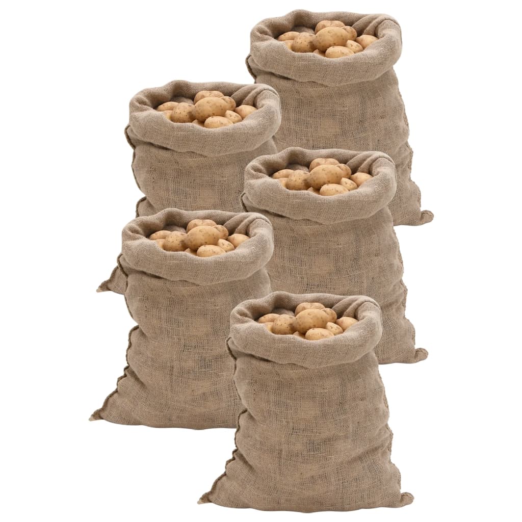 vidaXL Jute Sacks 5 pieces 60x105 cm 100% jute 220 g/m²